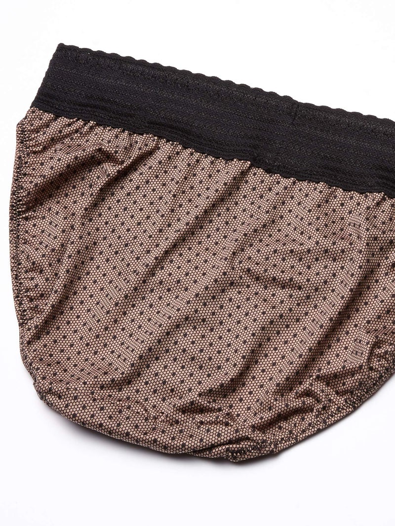 Warner's womens Blissful Benefits No Muffin Top Micro Hi-cut Panties With Lace Multipack Underwear, Black/Toasted Almond/Lace Dot, X-Large US - Image 2